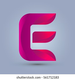 Letter E icon and logo template.  New design and elegant typographic concept. twisted, red and purple