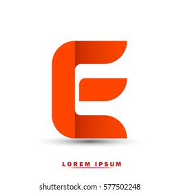 Letter E icon and logo template.  New design, elegant, and simple typographic . orange
