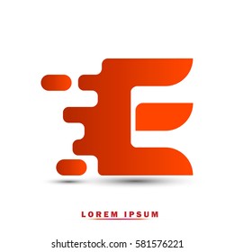 Letter E icon and logo template.  New design and elegant typographic. spread the font. orange gradation