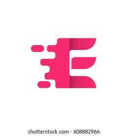 Letter E icon and logo template. elegant typographic concept. pink