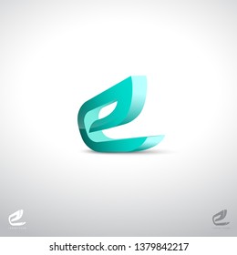 Letter E icon - Vector color sign - logo illustration
