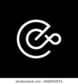 Letter E infinity creative minimalist logo design