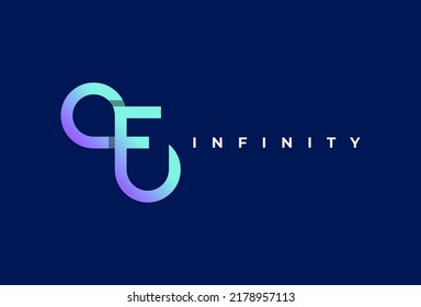 Letter E Infinity Logo design, suitable for technology, brand and company logos, vector illustration