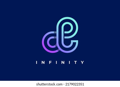 Letter E Infinity Logo design, suitable for technology, brand and company logo, vector illustration