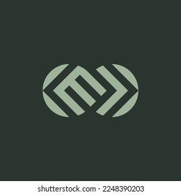 letter E infinity symbol logo