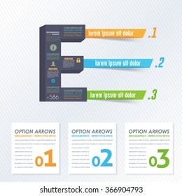 Letter E Infographics Design and Web Elements
