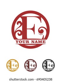 Letter E initial decorative logo template vector