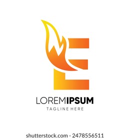 Letter E Initial Fox Logo Design Vector Icon Graphic Emblem Symbol Illustration