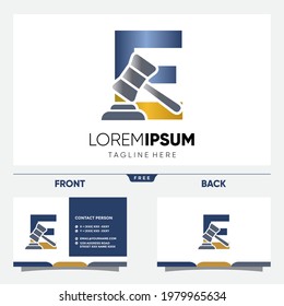 Letter E Initial Hammer Justice Legal Firm Law and Attorney Logo Design Vector Graphic Icon Emblem Illustration 