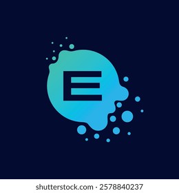 Letter E Initial Liquid Bubble Modern Logo Template