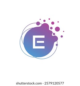 Letter E Initial Liquid Bubble Modern Logo Template