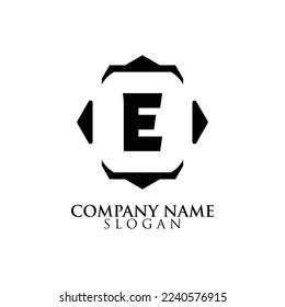 LETTER E INITIAL LOGO, WITH BLACK COLOR