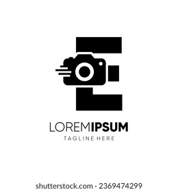 Letter E Initial Photography Logo Design Vector Icon Graphic Emblem Illustration 