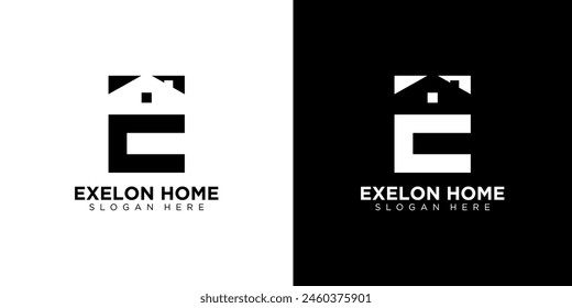 Letter E initial Real Estate, construction, architecture Logo template vector modern creative icon unique.