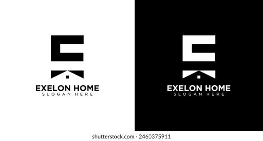 Letter E initial Real Estate, construction, architecture Logo template vector modern creative icon unique.