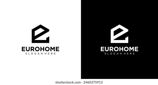 Letter E initial Real Estate, construction, architecture Logo template vector modern creative icon unique.