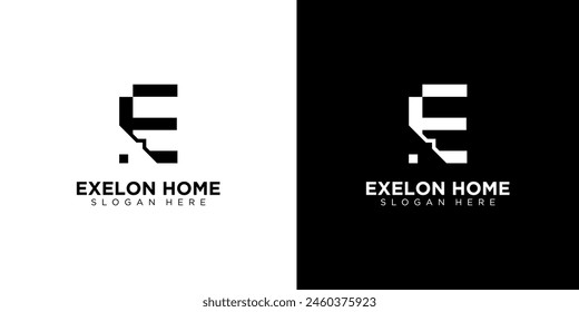 Letter E initial Real Estate, construction, architecture Logo template vector modern creative icon unique.