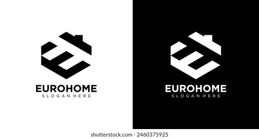 Letter E initial Real Estate, construction, architecture Logo template vector modern creative icon unique.