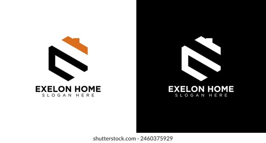 Letter E initial Real Estate, construction, architecture Logo template vector modern creative icon unique.