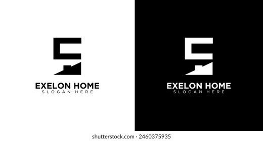 Letter E initial Real Estate, construction, architecture Logo template vector modern creative icon unique.