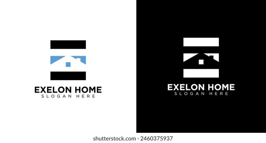 Letter E initial Real Estate, construction, architecture Logo template vector modern creative icon unique.