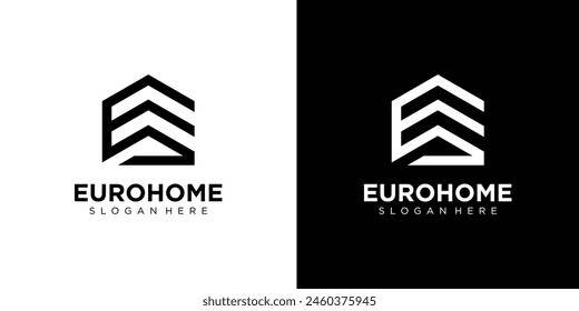 Letter E initial Real Estate, construction, architecture Logo template vector modern creative icon unique.