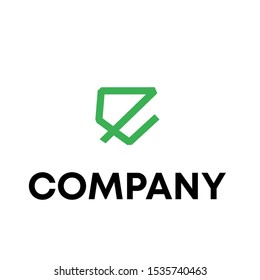 letter e initial shape vector logo