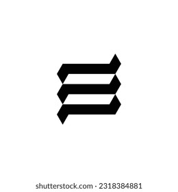 Letter E, iron, technology geometric symbol simple logo vector