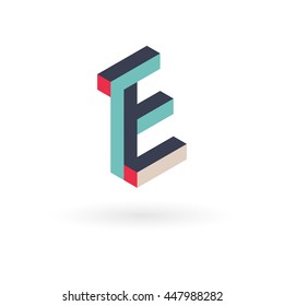 Letter E isometric logo design.