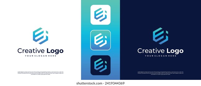 Letter E and J Creative Icon Modern Logo Design Template