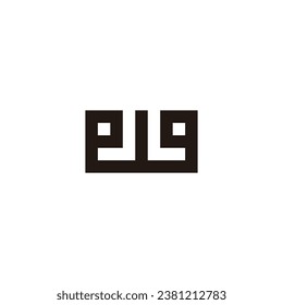 Letter e, J, L and g square geometric symbol simple logo vector