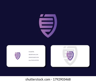 Letter E J logo design with business card vector template. creative minimal monochrome monogram symbol. Premium business logotype. Graphic alphabet symbol for corporate identity