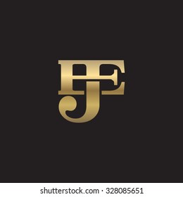 letter E and J monogram golden logo