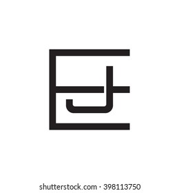 letter E and J monogram square shape logo black