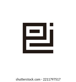 Letter e and j square geometric symbol simple logo vector