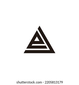 Letter e and J triangle geometric symbol simple logo vector