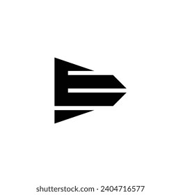 Letter E jet geometric symbol simple logo vector