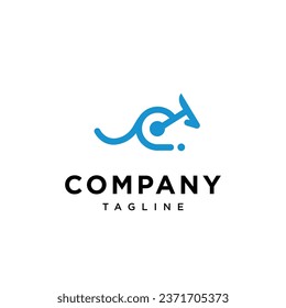 Letra e kangaroo logo icono vector plantilla.eps