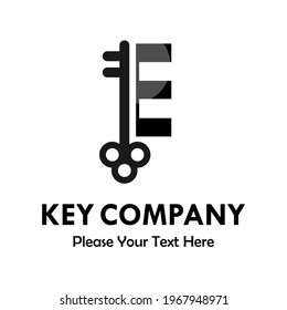 letter e with key logo template illustration. you can change the color. suitable for key company