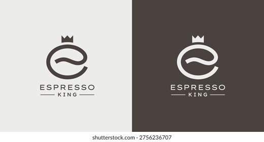 Letter E King Espresso Vector Logo