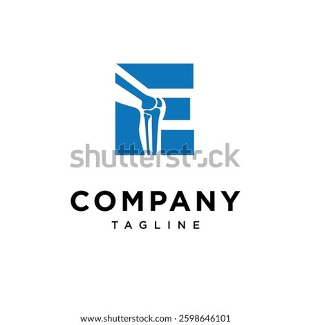 Letter E  Knee Surgery Bone Logo Icon Vector