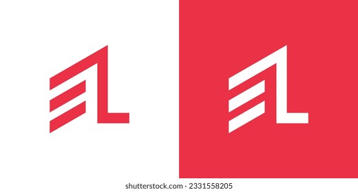 Letter E L Building logo design vector template