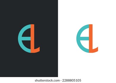 Letter e, and L combine unique logo vector illustration. EL letter mark logo template with smart color for light and dark background.