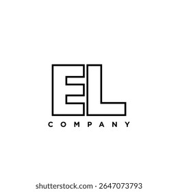 Letter E and L, EL logo design template. Minimal monogram initial based logotype.