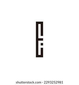 Letter E, L and F rectangle geometric symbol simple logo vector