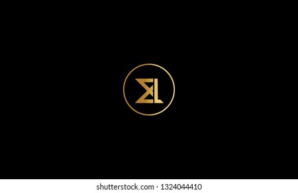 LETTER E AND L LOGO WITH CIRCLE FRAME FOR LOGO DESIGN OR ILLUSTRATION USE
