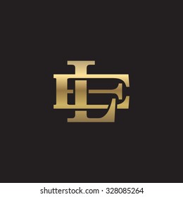 Letter E And L Monogram Golden Logo