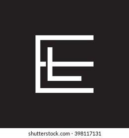 letter E and L monogram square shape logo white black background