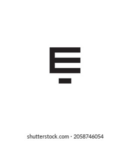 letter E lamp symbol simple logo vector