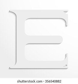 Letter "E" of the Latin alphabet. Vector illustration.